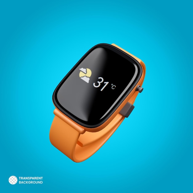 Free PSD digital smart watch icon isolated 3d render illustration