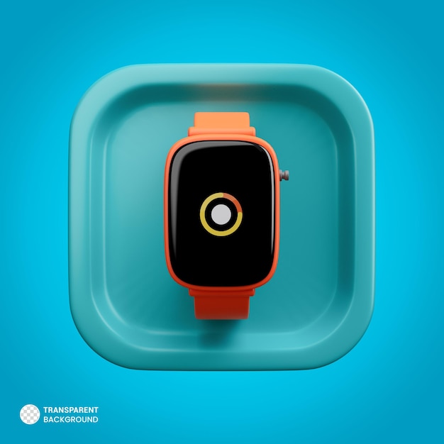 Free PSD digital smart watch icon isolated 3d render illustration