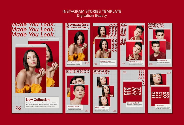 Free PSD digitalism beauty social media stories template
