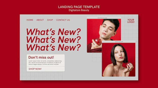 Free PSD digitalism beauty web template with photo
