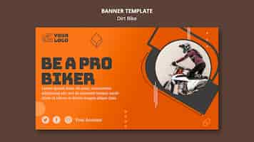 Free PSD dirt bike ad banner template