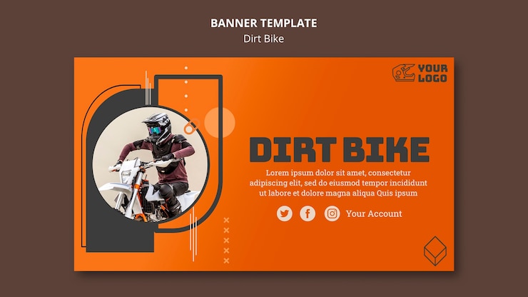 Free PSD dirt bike banner template