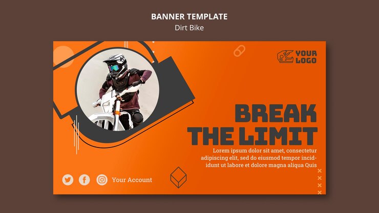 Free PSD dirt bike banner template