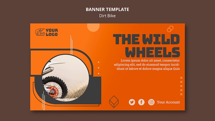 Free PSD dirt bike template banner