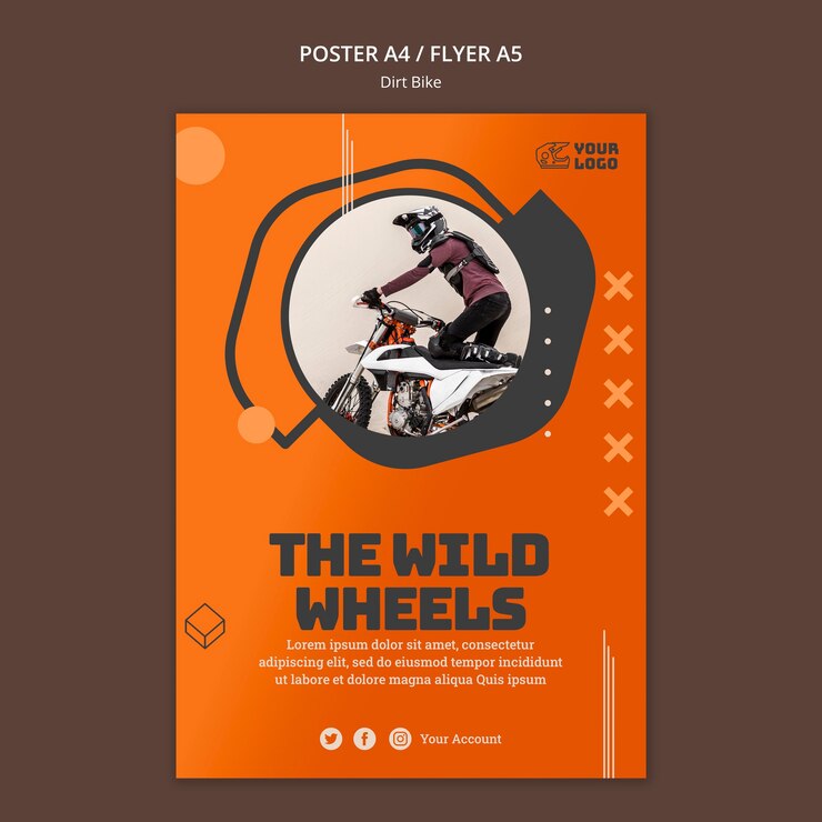 Free PSD dirt bike template poster