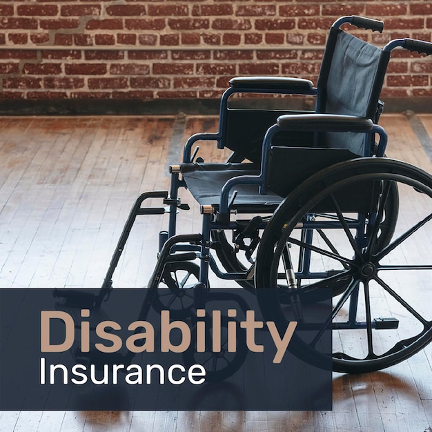 Free PSD disability insurance template psd for social media with editable text