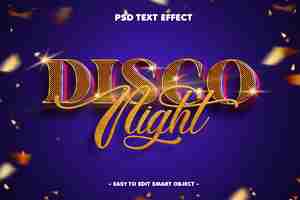 Free PSD disco night 3d editable text effect