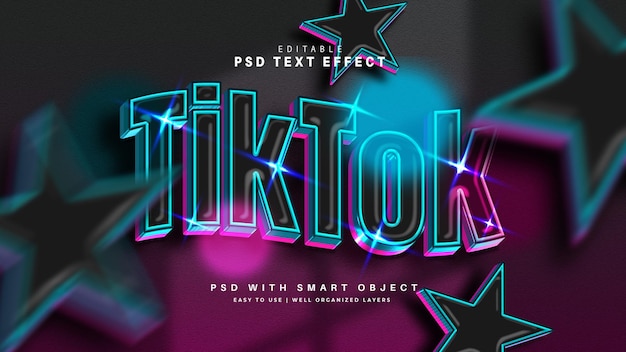 無料PSD ディスコtiktokテキスト効果