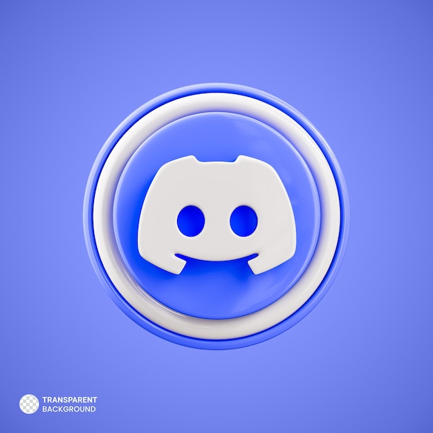 Free PSD discord logo 3d social media icon isolated