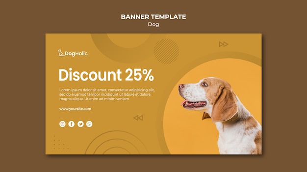 無料PSD 犬バナーテンプレートの割引