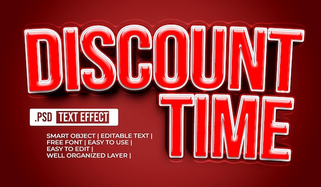 Free PSD discount time text style effect