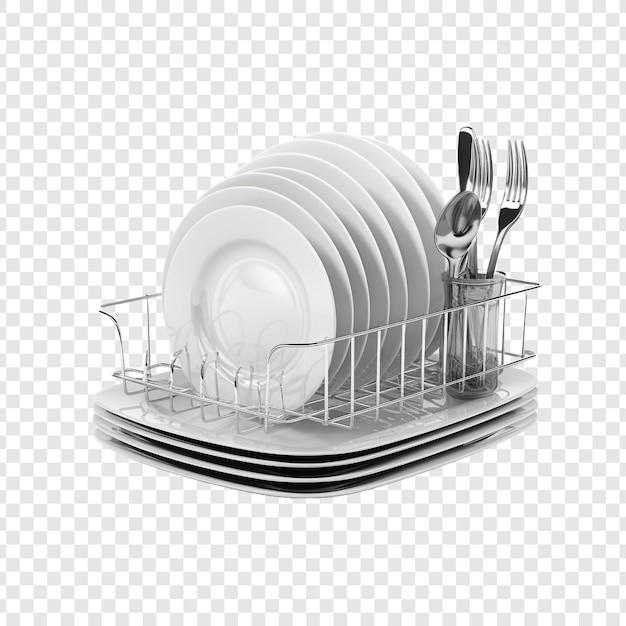 Free PSD dish rack isolated on transparent background