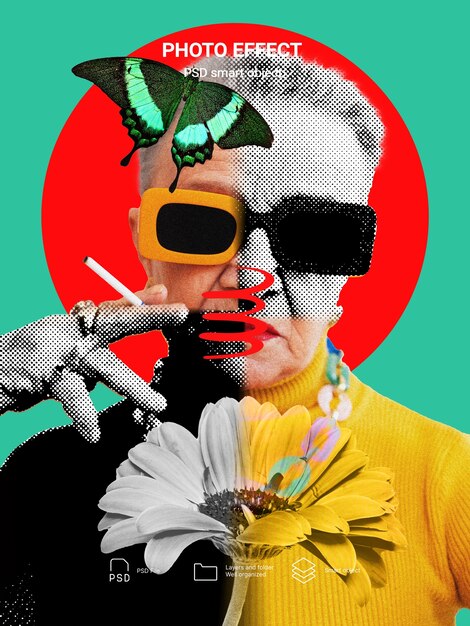 Dispersion effect on photo with chaotic tech maximalism