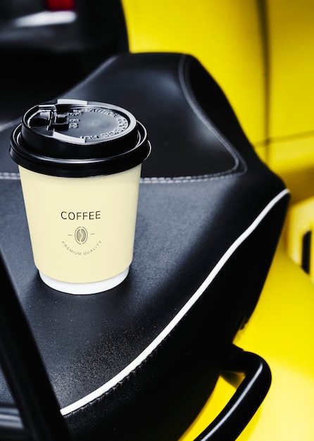 Disposable coffee paper cup mockup design