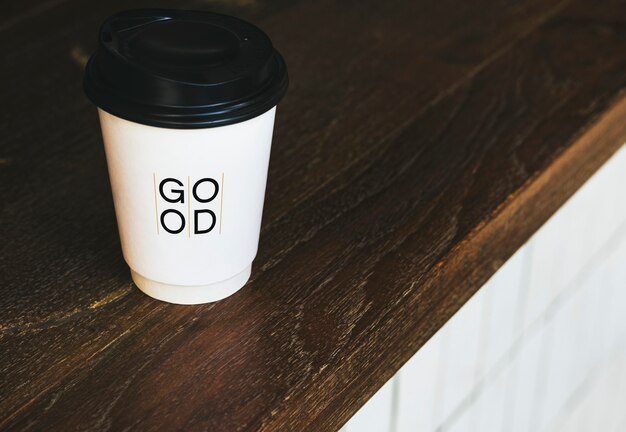 Disposable coffee paper cup mockup design