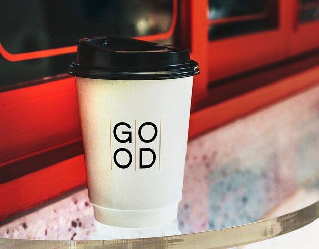 Одноразовый дизайн макета бумажный стаканчик кофе