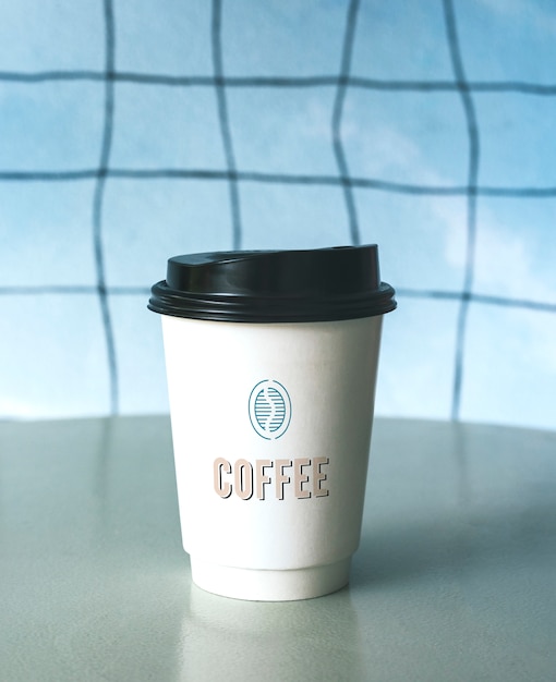 Free PSD disposable coffee paper cup mockup design