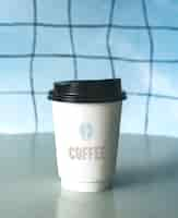 Free PSD disposable coffee paper cup mockup design