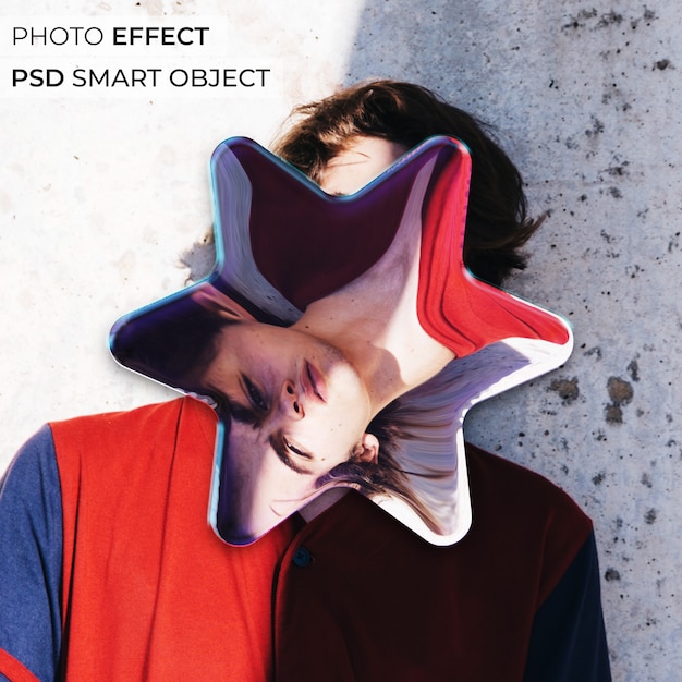 Free PSD distorted shapes photo effect