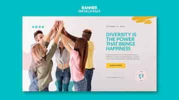 Free PSD diversity brings happiness banner template