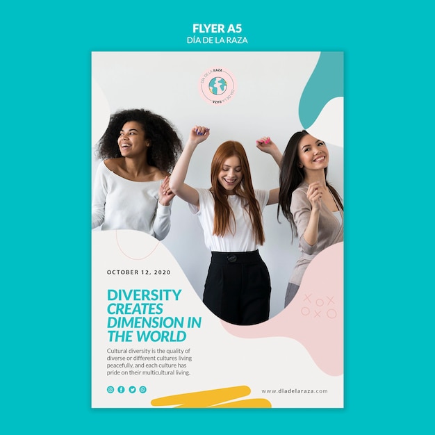PSD gratuito la diversità crea dimensione nel volantino del mondo
