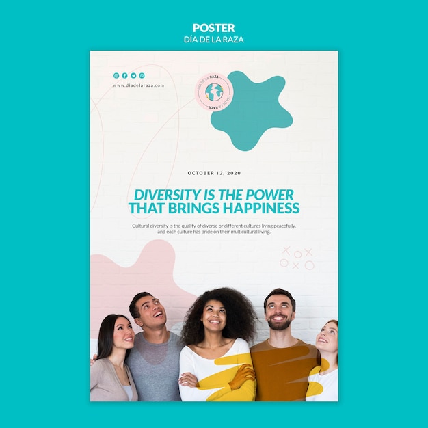 Free PSD diversity is the power that brings happiness poster template