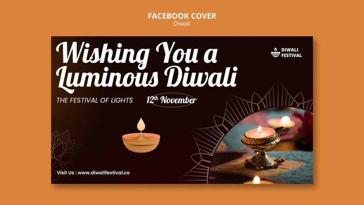 मुफ़्त PSD diwali celebration facebook cover template