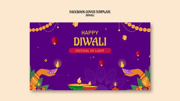 diwali celebration facebook cover template