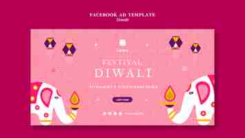 PSD gratuito template di facebook per la celebrazione di diwali