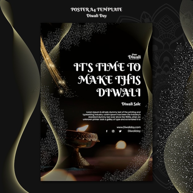 Diwali celebration flyer template