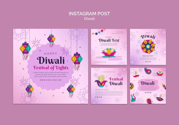Diwali celebration instagram posts collection