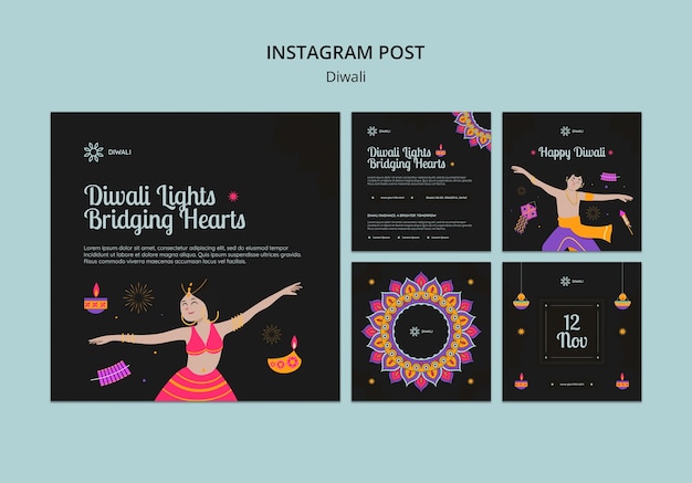 Free PSD diwali celebration  instagram posts