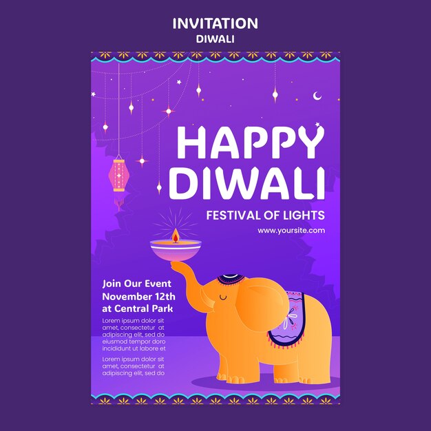 diwali celebration invitation template