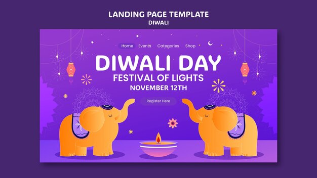 diwali celebration landing page template