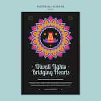 Free PSD diwali celebration poster  template