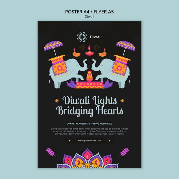 Diwali celebration poster  template