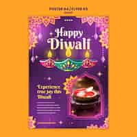 Free PSD diwali celebration poster template