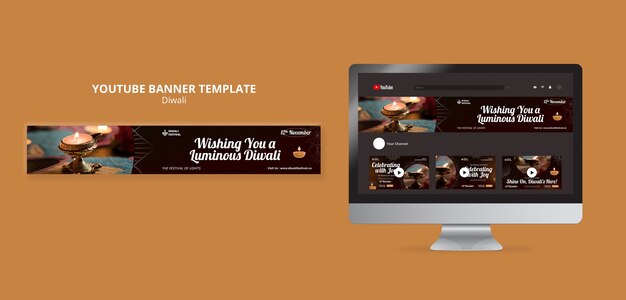 diwali celebration youtube banner  template