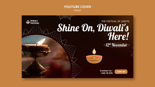 diwali celebration youtube cover template