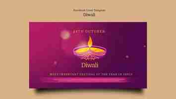 Free PSD diwali festival celebration social media cover template