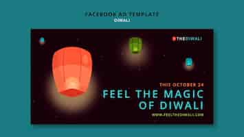 Free PSD diwali festival celebration social media promo template