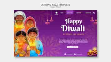 Free PSD diwali landing page template with mandala design