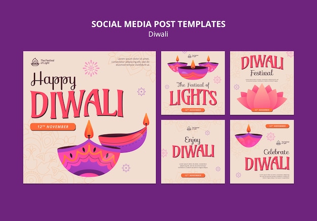 Free PSD diwali template design