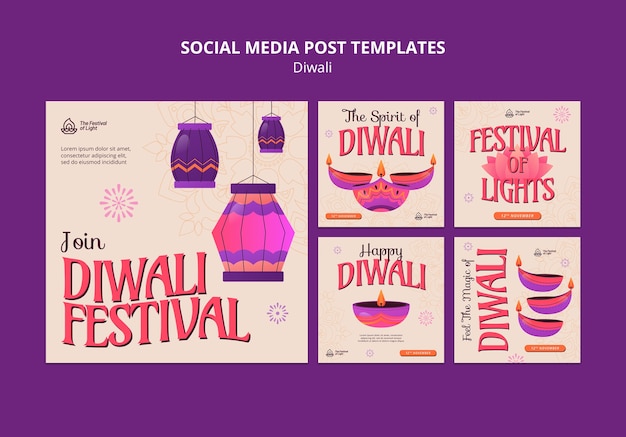 Free PSD diwali template design