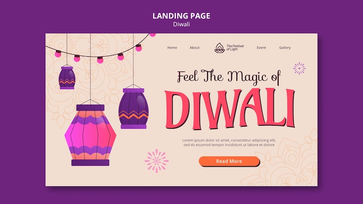 Free PSD diwali template design