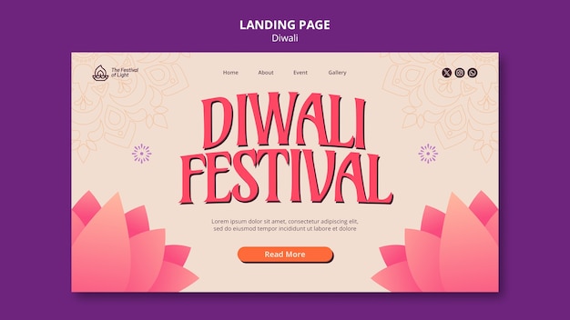 Free PSD diwali template design