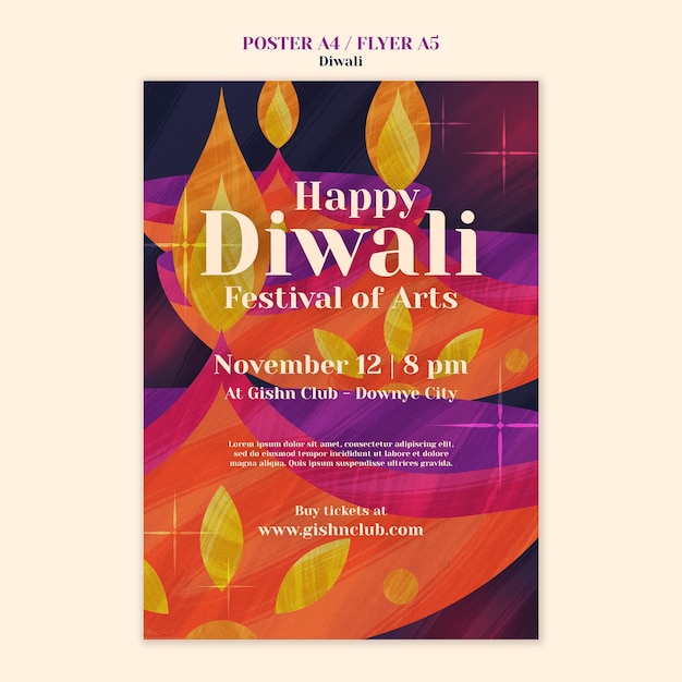 Free PSD diwali template design