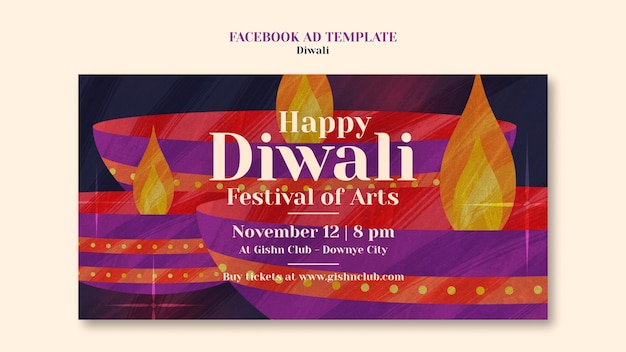 PSD gratuito progettazione del modello diwali