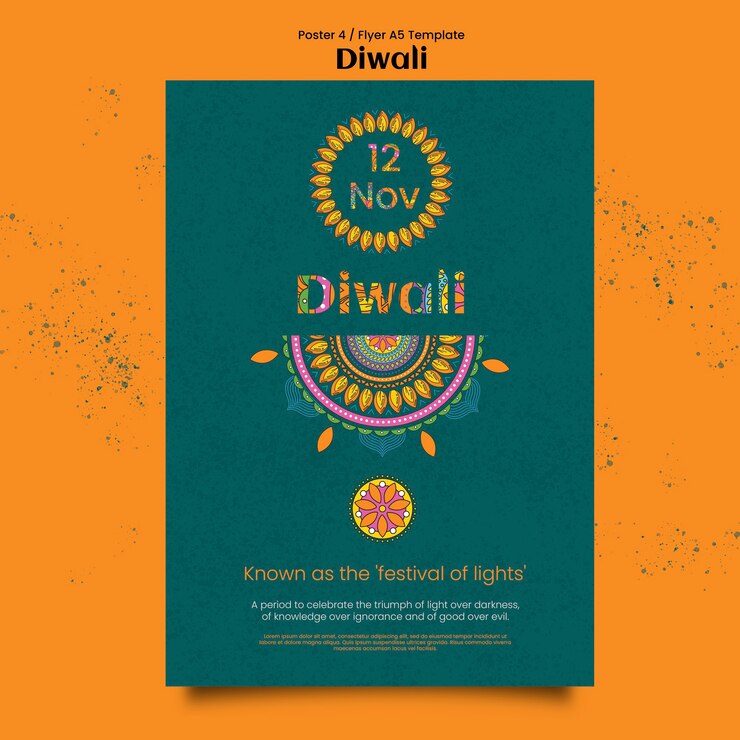 मुफ़्त PSD दिवाली टेम्प्लेट डिज़ाइन