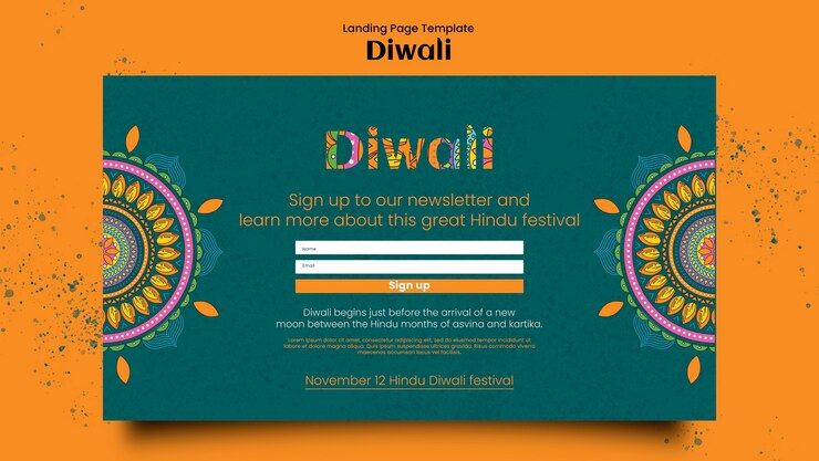 मुफ़्त PSD दिवाली टेम्प्लेट डिज़ाइन